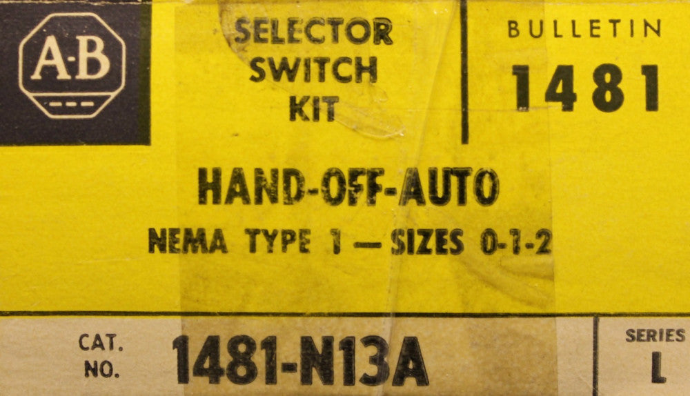 Allen Bradley Size 0-2 Hard Off Auto Selector Switch Kit 1481 N13A