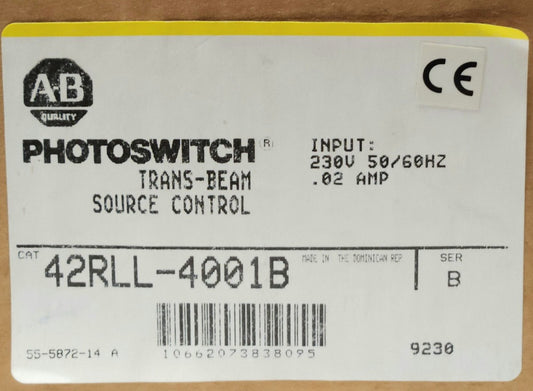 ALLEN BRADLEY 42RLL 4001B PHOTOSWITCH Trans Beam 230 VAC