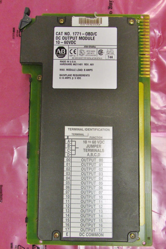 ALLEN BRADLEY 1771 0BD Series C DC Output Module 10-60V 1771 OBD 