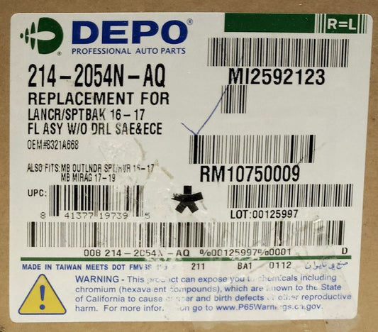 DEPO 214 2054N AQ FOG Light Assembly MITSUBISHI MIRAGE  LANCER OUTLANDER OEM