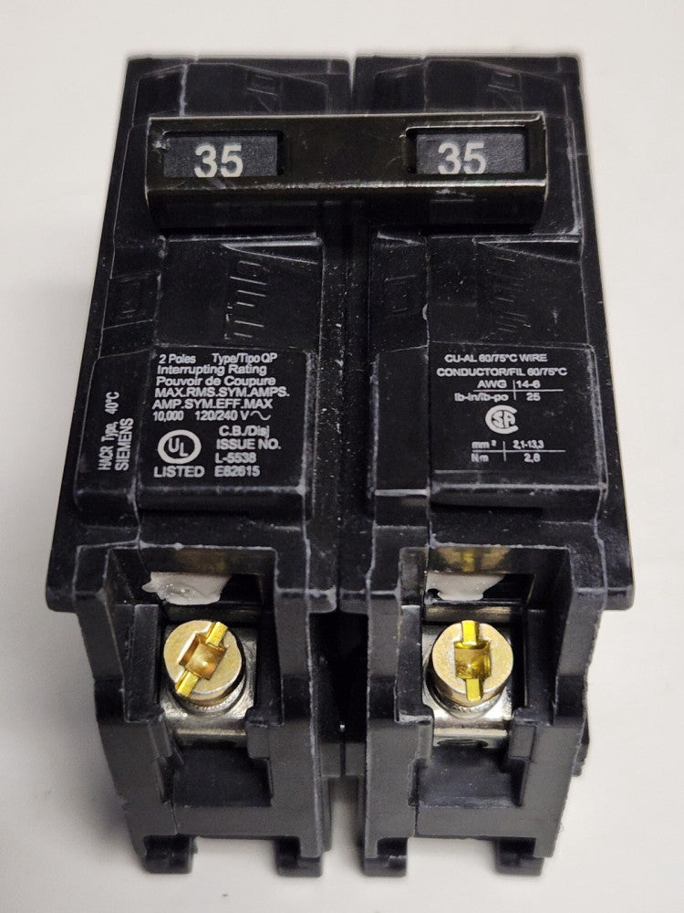 SIEMENS Q235 2 Pole 35 AMP Type QP Plug IN Circuit Breaker 120 240 VAC